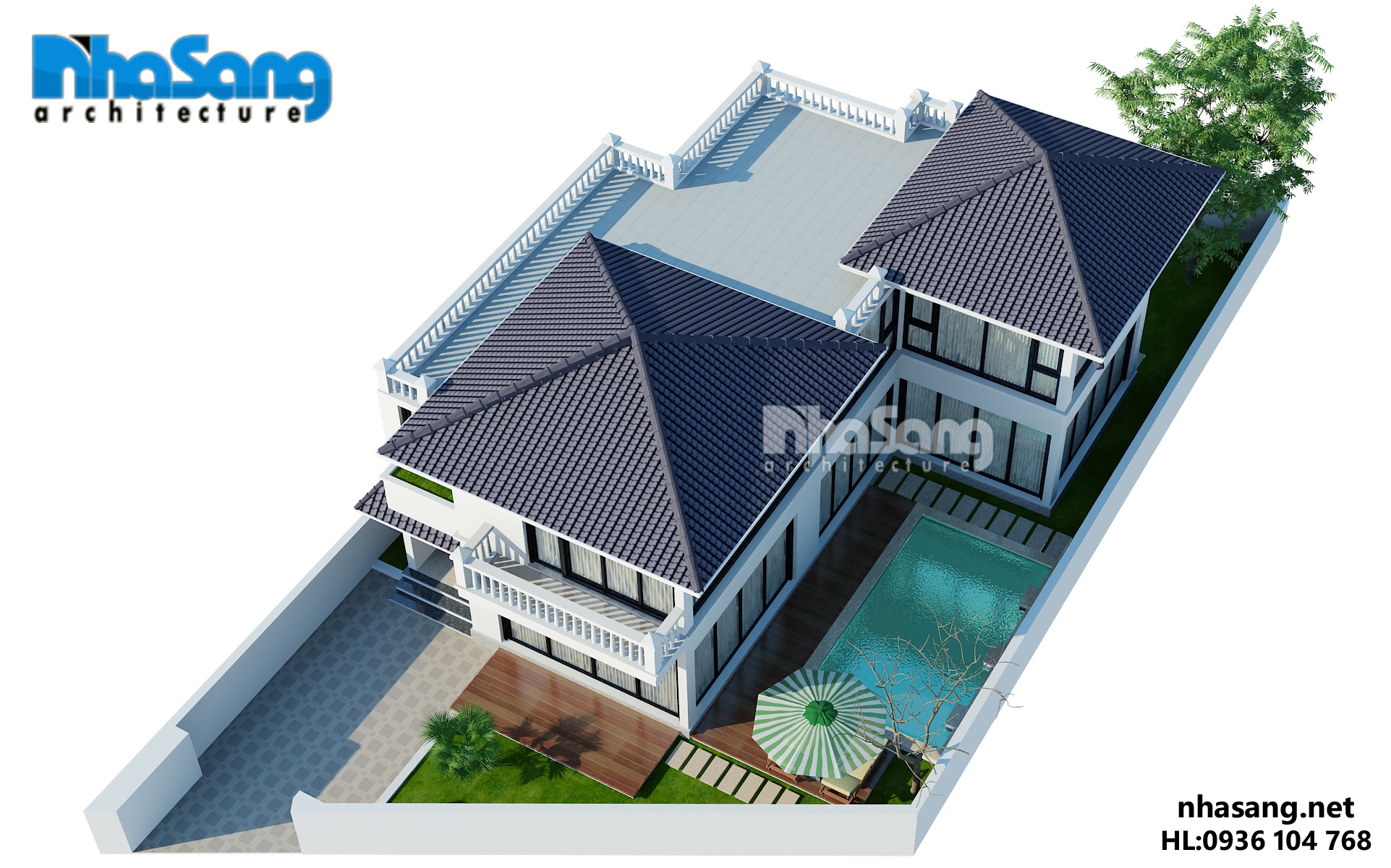 mẫu thiết kế nhà biệt thự vườn 2 tầng đẹp